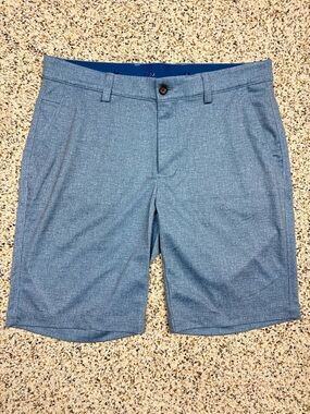 Greg Norman Collection Shorts Mens 32 Blue 9" Inseam Athletic Sporty Gold Casual